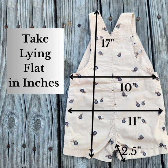 Carter's Baby boys Short Overalls Beige Tan Size 12 Months Adjustable with Snaps - Picture 9 of 10